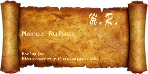 Mercz Rufusz névjegykártya